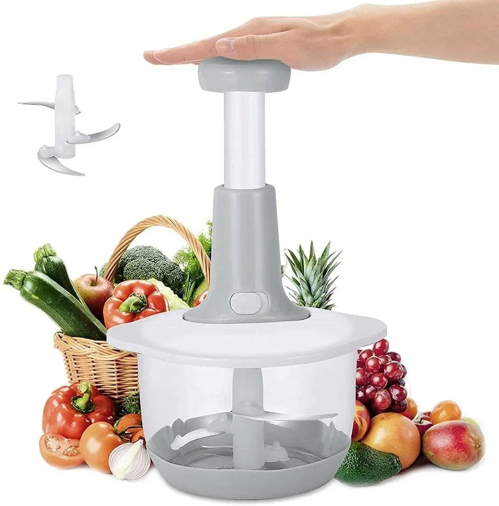 Manual Food Push Chopper For Vegetables & Meat 2L