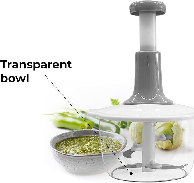Manual Food Push Chopper For Vegetables & Meat 2L