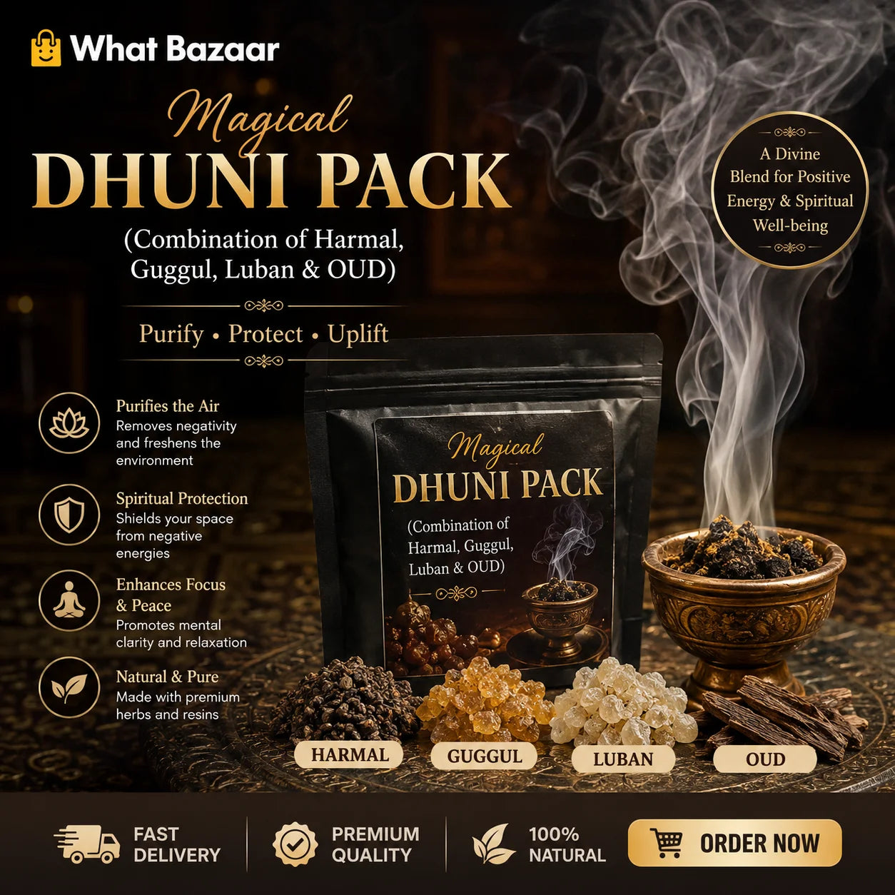 Magical Dhuni Pack (Combination of Harmal, Guggul, Luban)